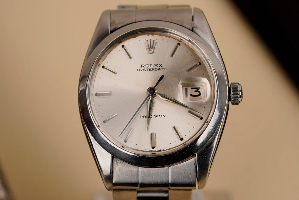 Rolex Oysterdate Precision 6694 – Silver Sunburst Dial – 34mm – Manual Wind