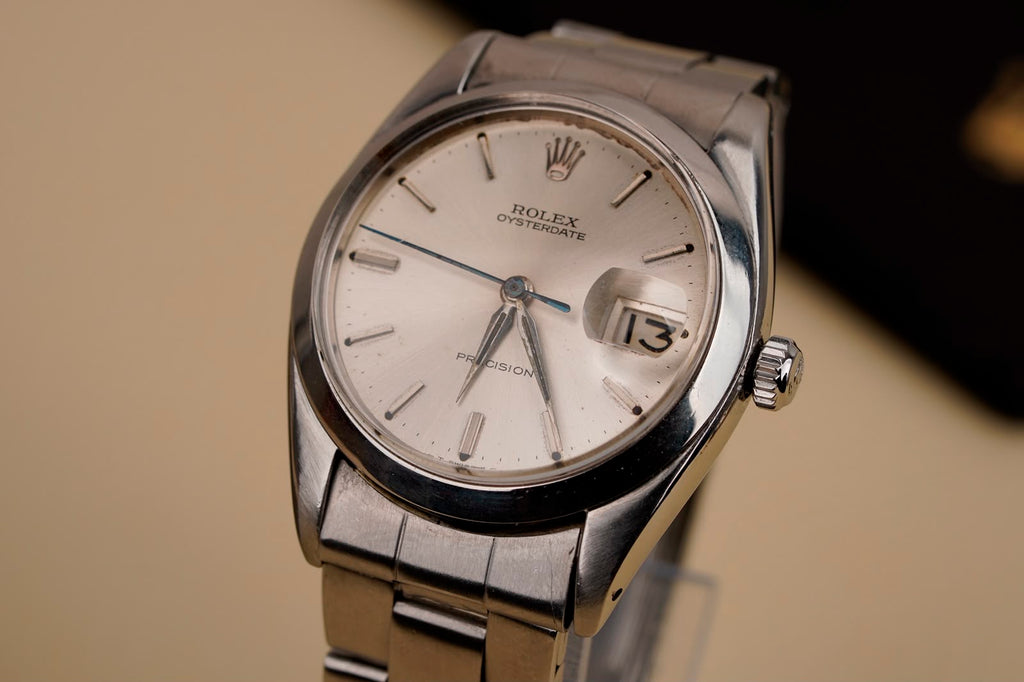 Rolex Oysterdate Precision 6694 – Silver Sunburst Dial – 34mm – Manual Wind