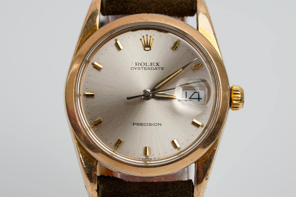 Rolex Oysterdate Precision 34mm | Gold Plated | Silver Sunburst Dial