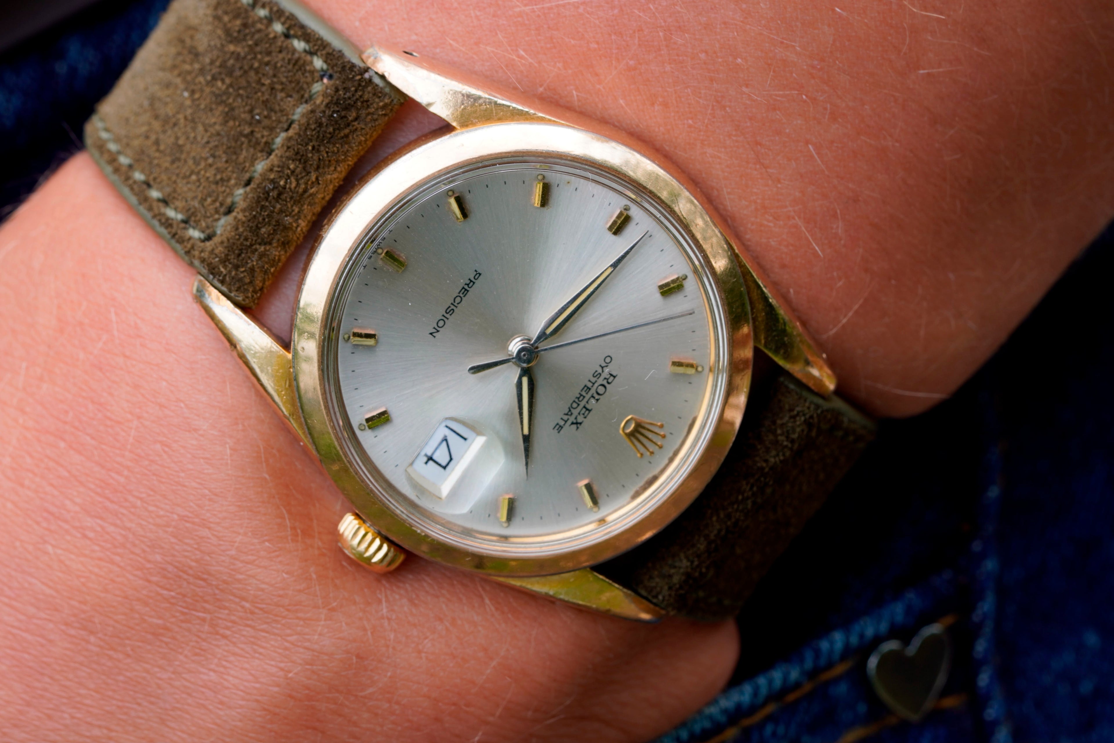 Rolex Oysterdate Precision 34mm | Gold Plated | Silver Sunburst Dial